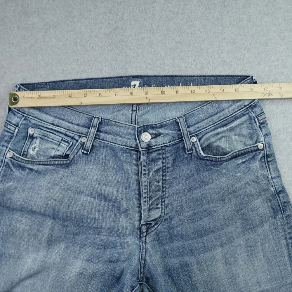 7 For All Mankind Jeans Mens 33 Blue Standard Straight Leg Button Fly Denim